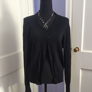 J.A.C. Black Ribbed Cardigan
